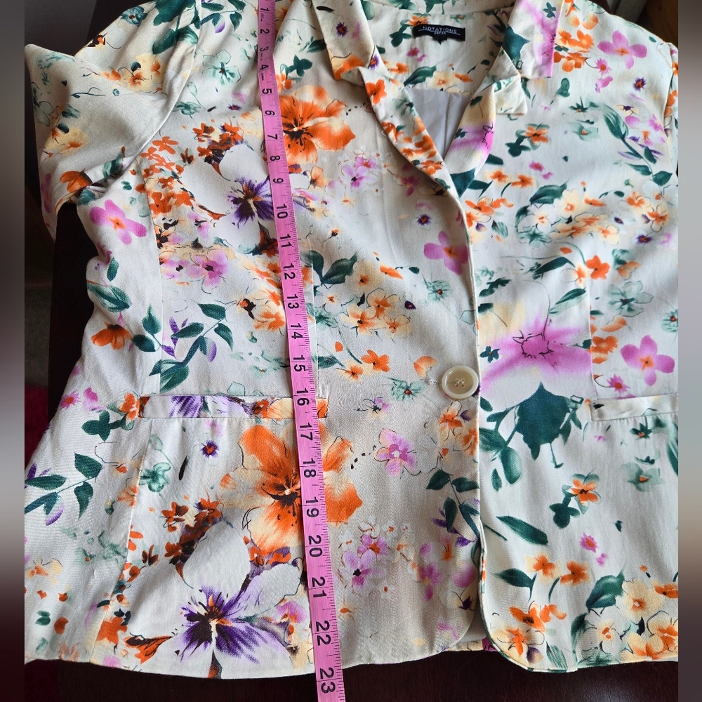 Notations Petite Floral Single Button Blazer - Pxl - image 3